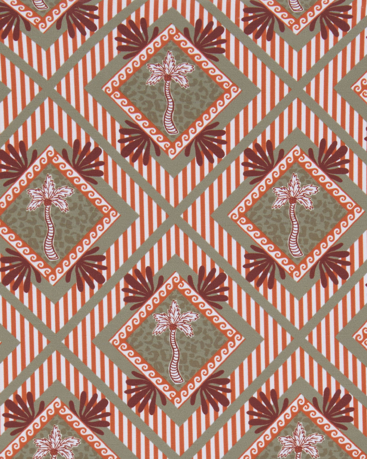 Diamond Palm Print Tie Side Bikini Bottoms