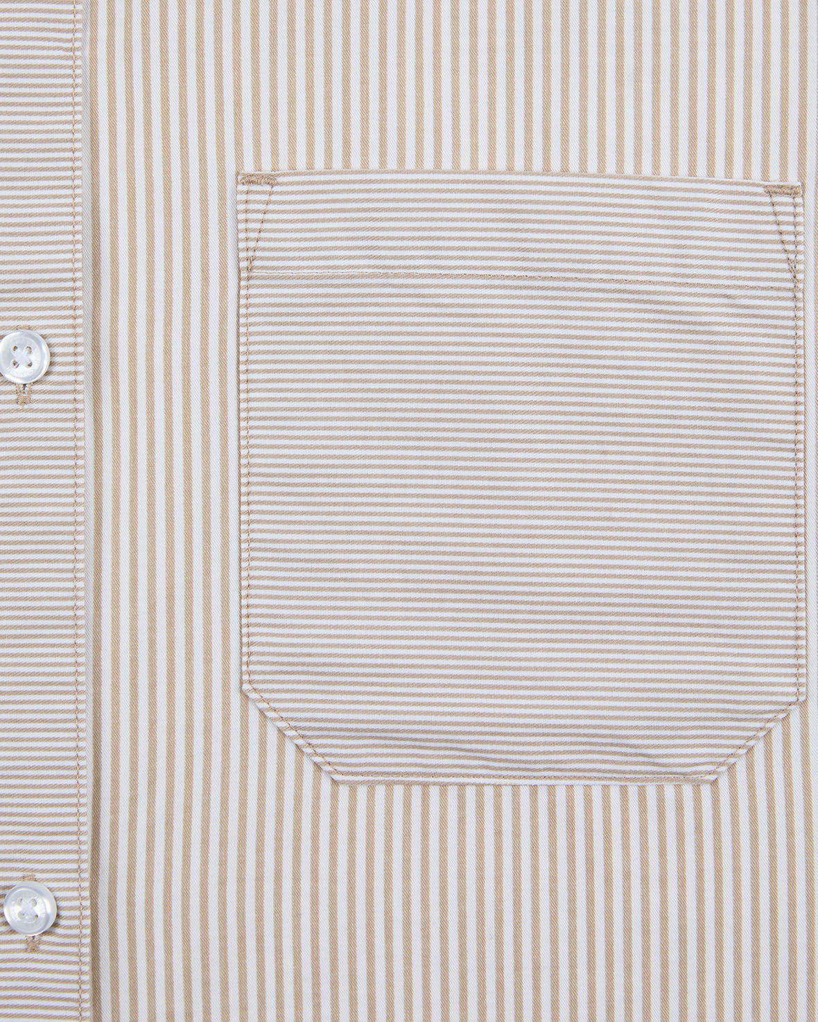 Cotton Poplin Stripe Boyfriend Shirt - Beige