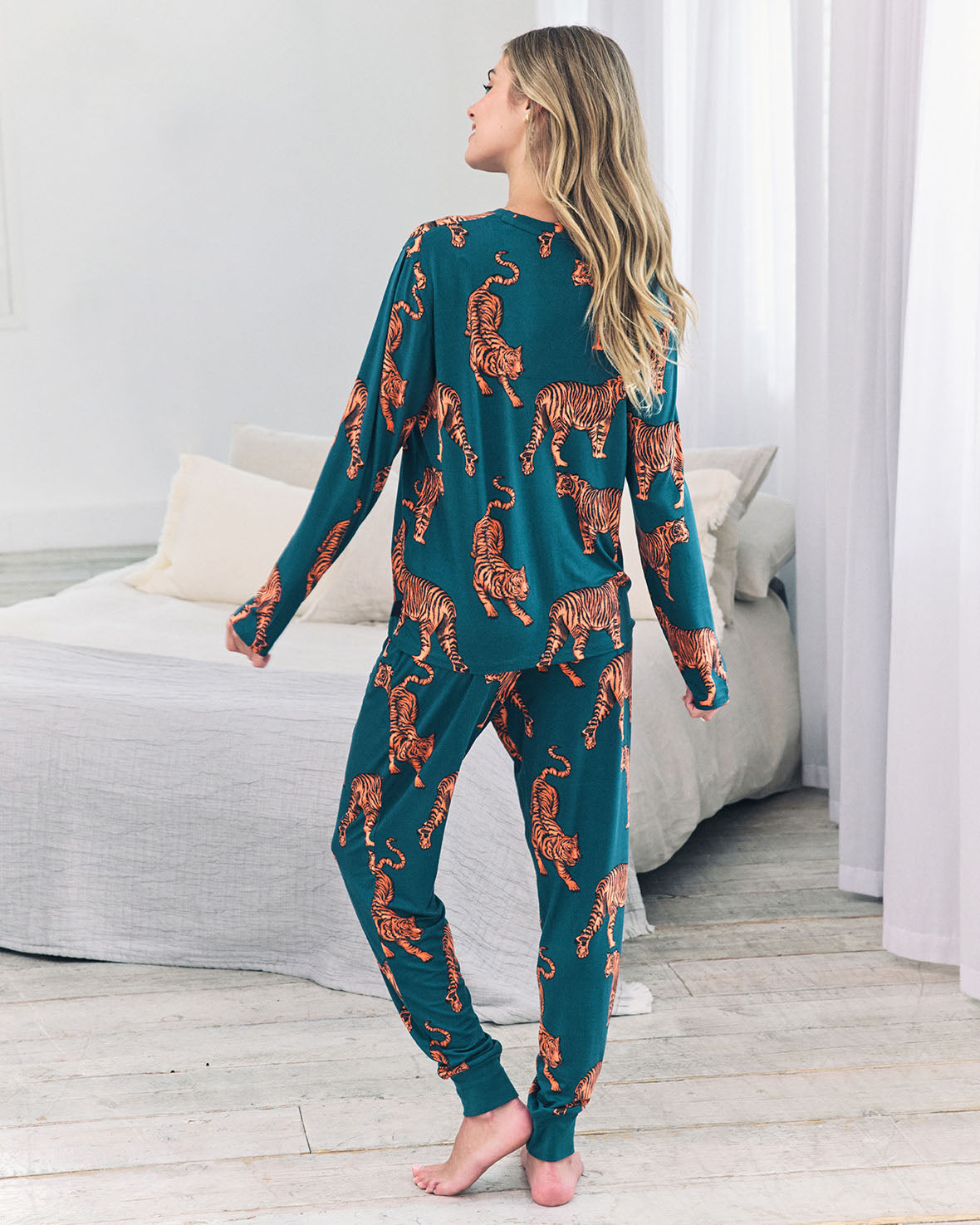 Tiger Print Long Pyjama Set
