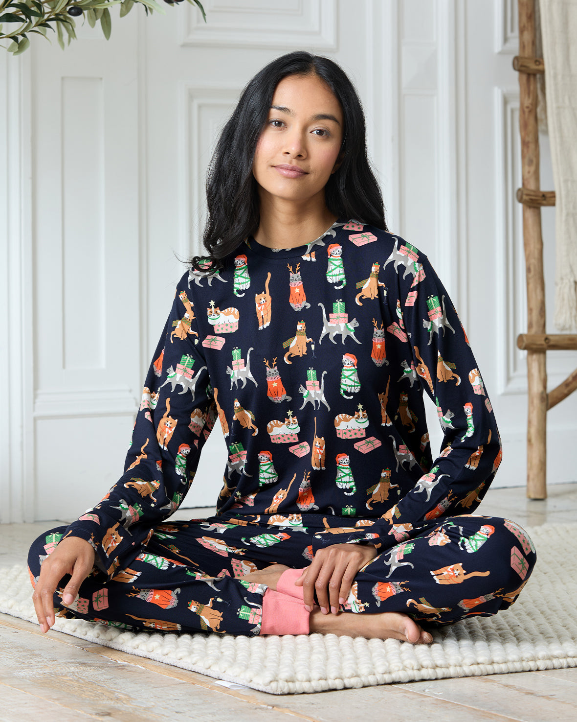 Christmas Cats Long Pyjama Set