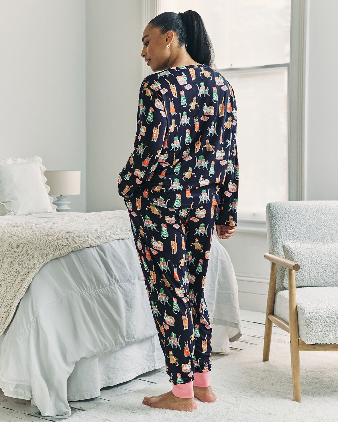 Christmas Cats Long Pyjama Set