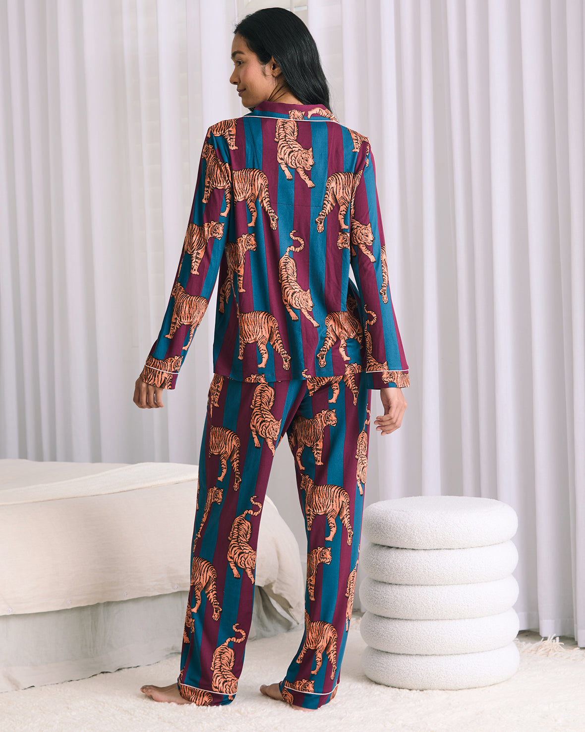 Tiger Stripe Print Long Pyjama Set