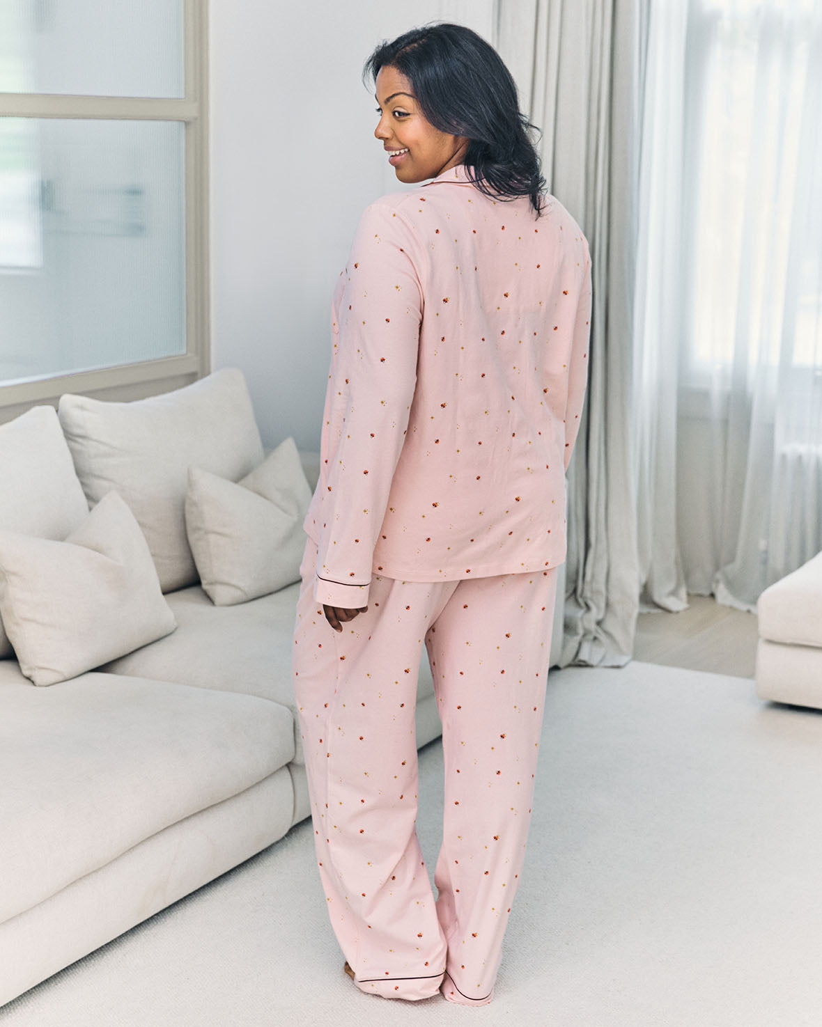 Organic Cotton Mini Mushroom Print Long Pyjama Set