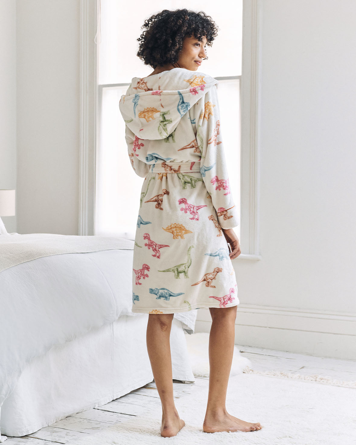 Fleece Dinosaur Print Dressing Gown