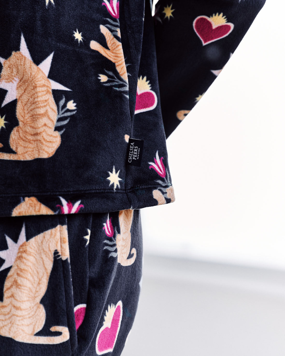 Velour Enchanted Tiger Print Lounge Crew & Jogger Set