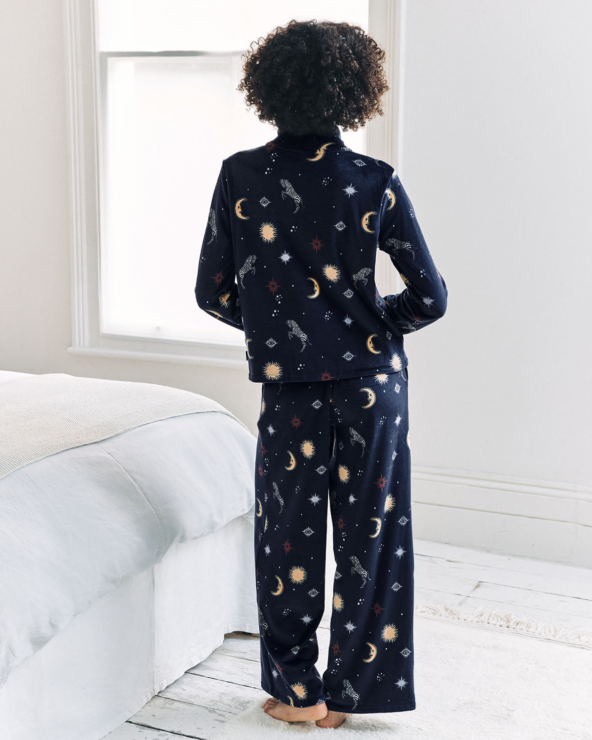 Fleece Celestial Zebra Print Sweatshirt & Jogger Co-ord