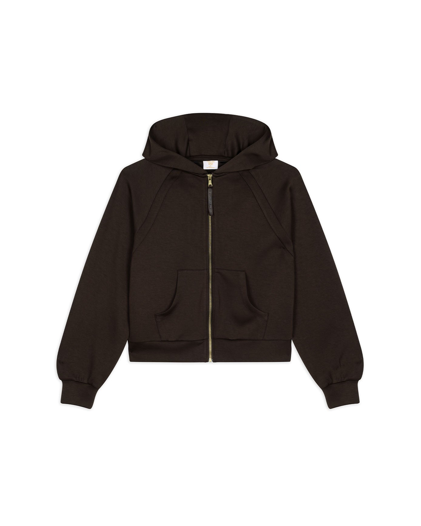LuxeComfort Scuba Zip Hoodie - Brown