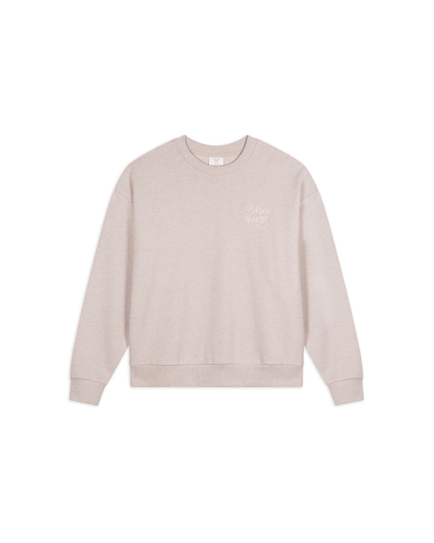 Organic Cotton Embroidered Script Logo Sweatshirt - Beige