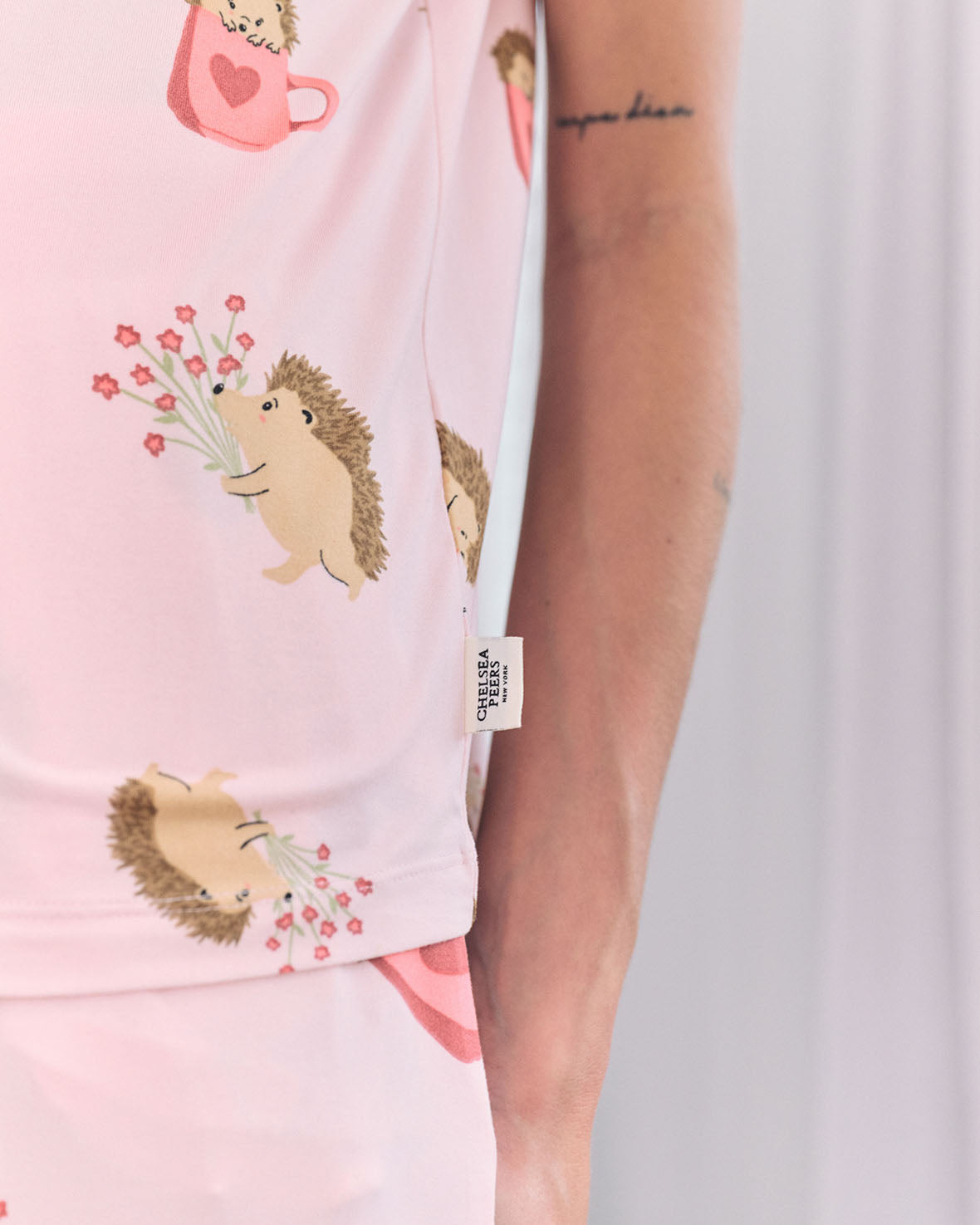 Hedgehog Hearts Print Long Pyjama Set