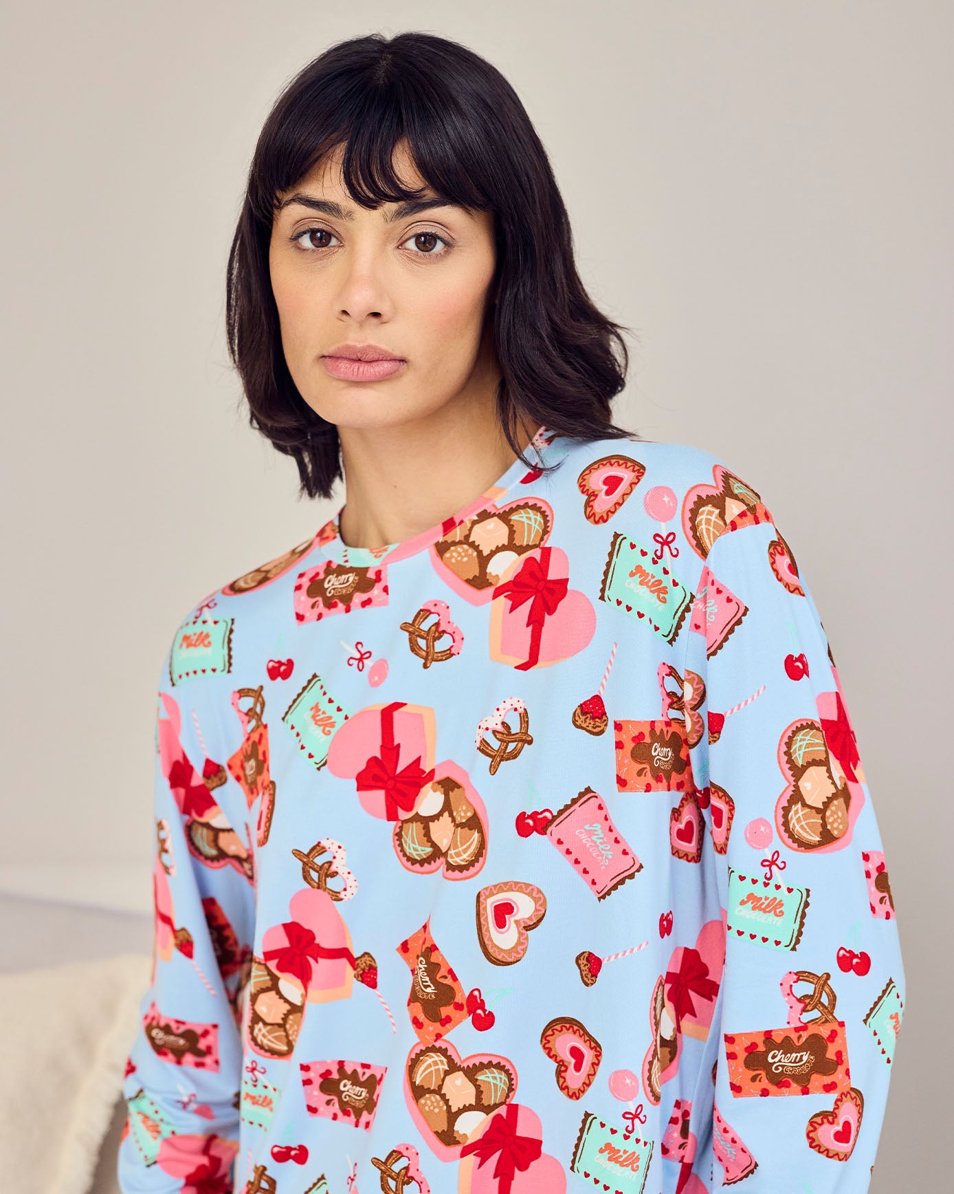 Tall Chocolate Box Print Long Pyjama Set