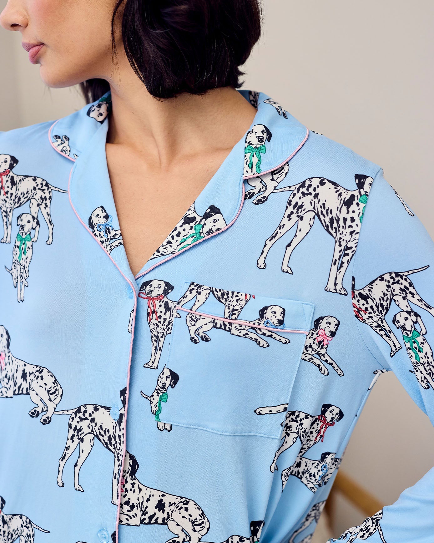 Tall Dalmatian Dogs Print Long Pyjama Set