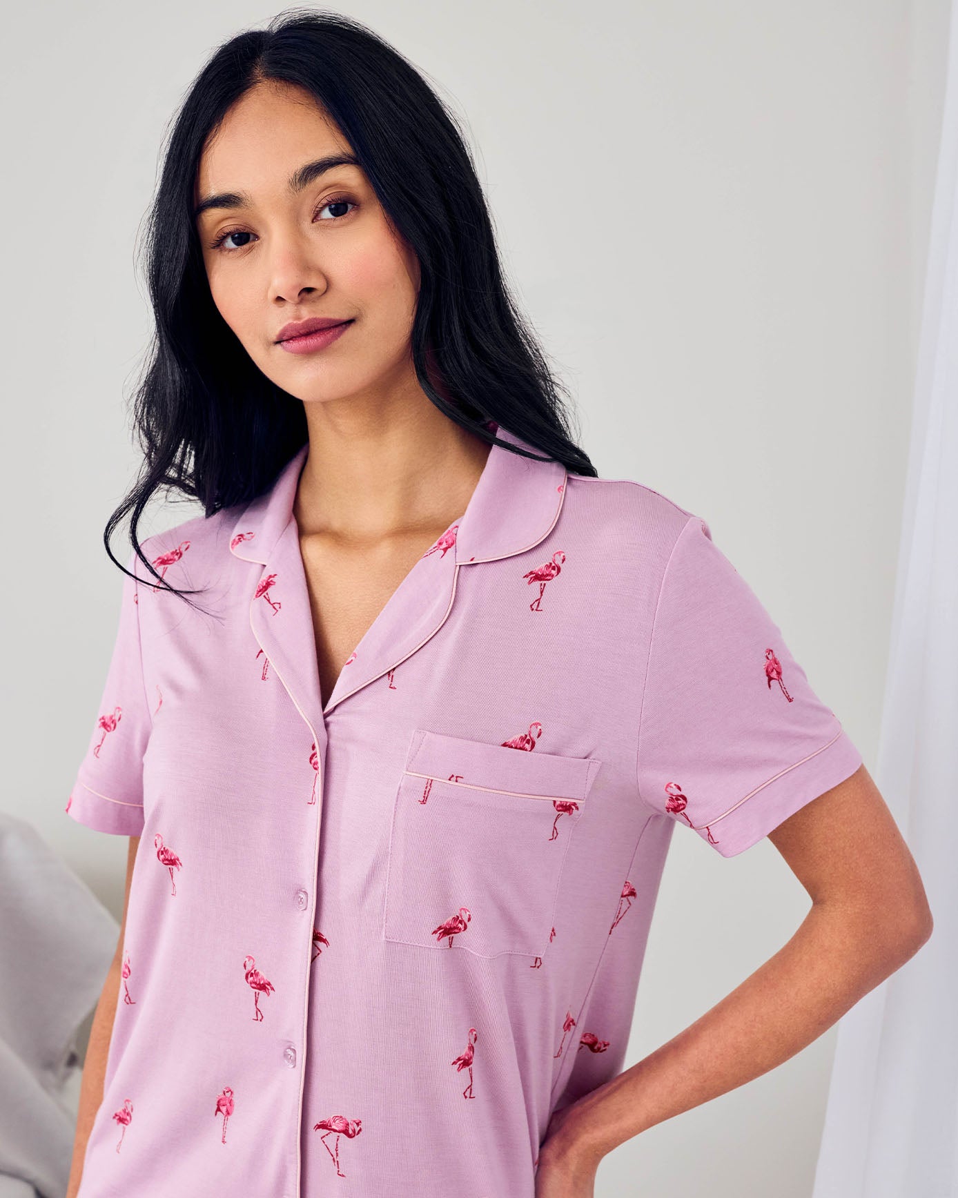 Tencel™ Modal Flamingo Print Short Pyjama Set
