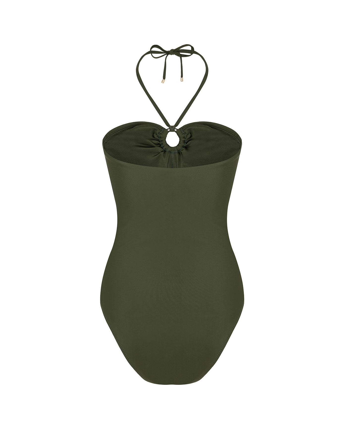 Embroidered Palm Swirl Halterneck Swimsuit