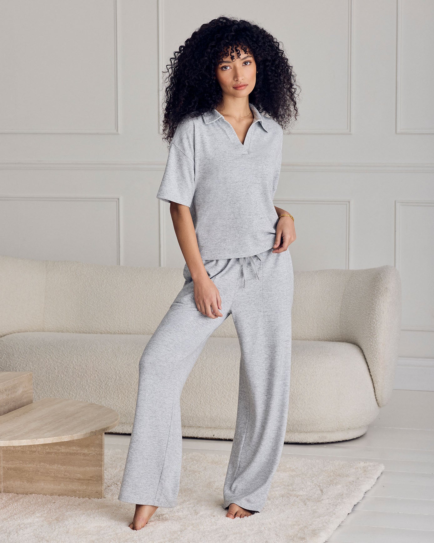 Slub-Knit Joggers - Grey