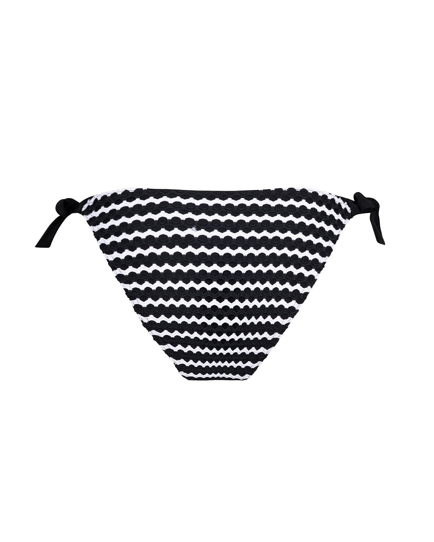Crochet Tie Side Bikini Bottoms - Black & White
