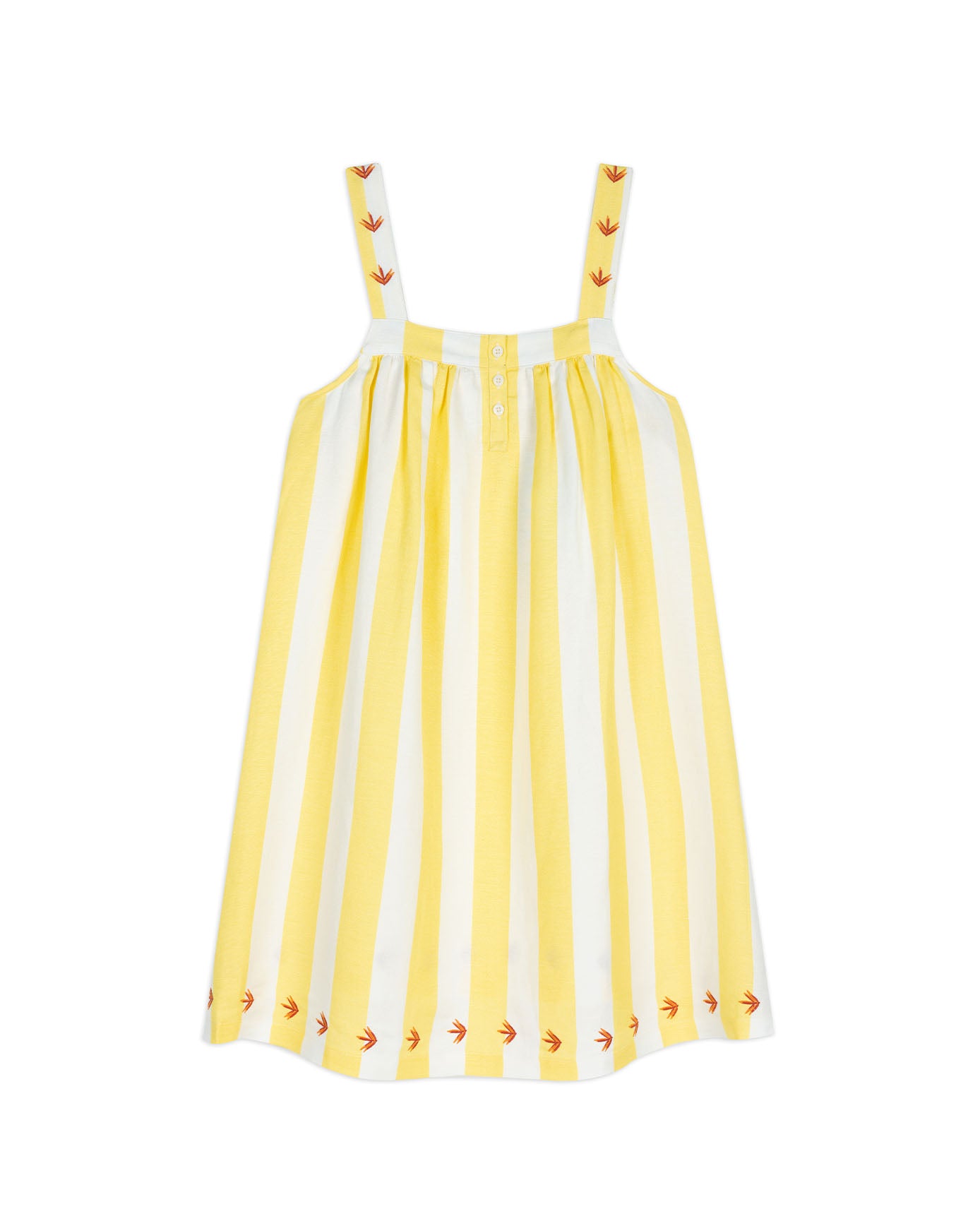 Linen Blend Embroidered Stripe Cami Nightshirt