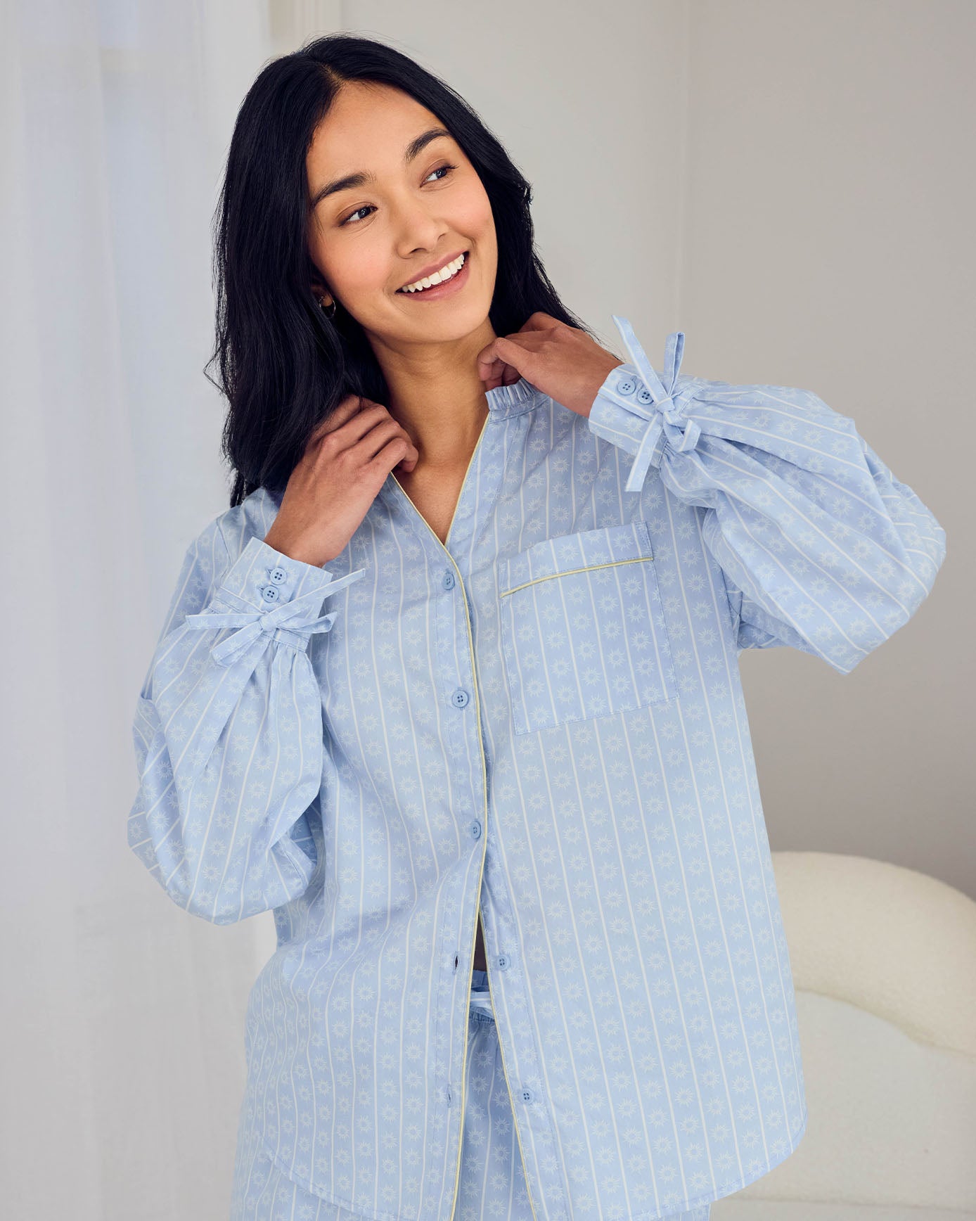 Organic Cotton Soleil Stripe Print Short Pyjama Set