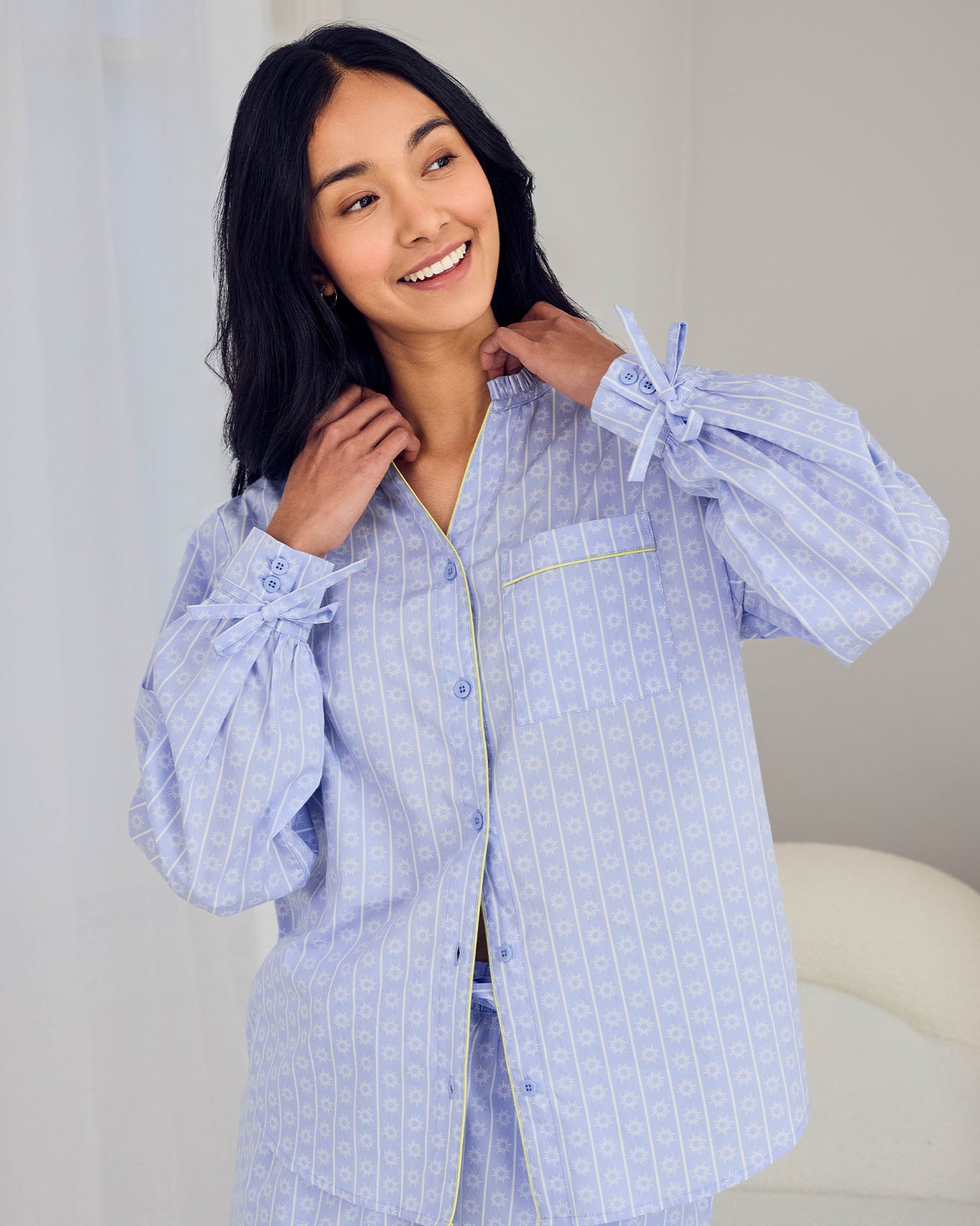 Organic Cotton Soleil Stripe Print Short Pyjama Set