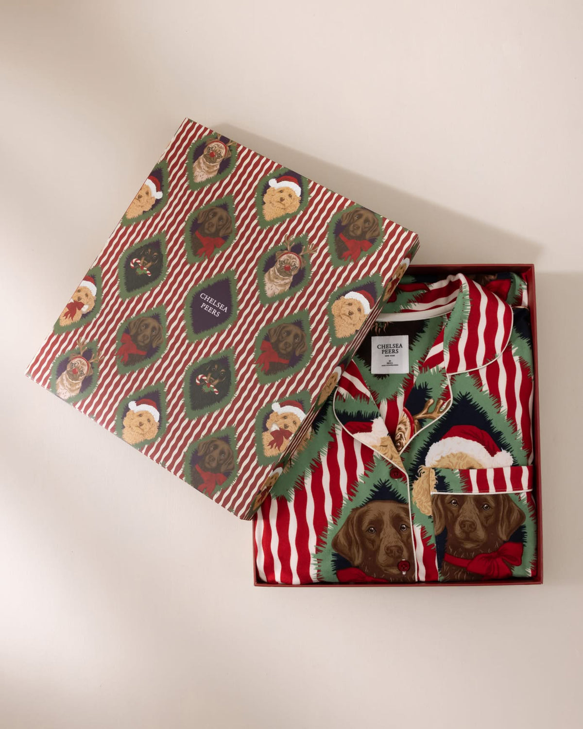 Christmas Chip & Friends Stripe Print Luxury Gift Box