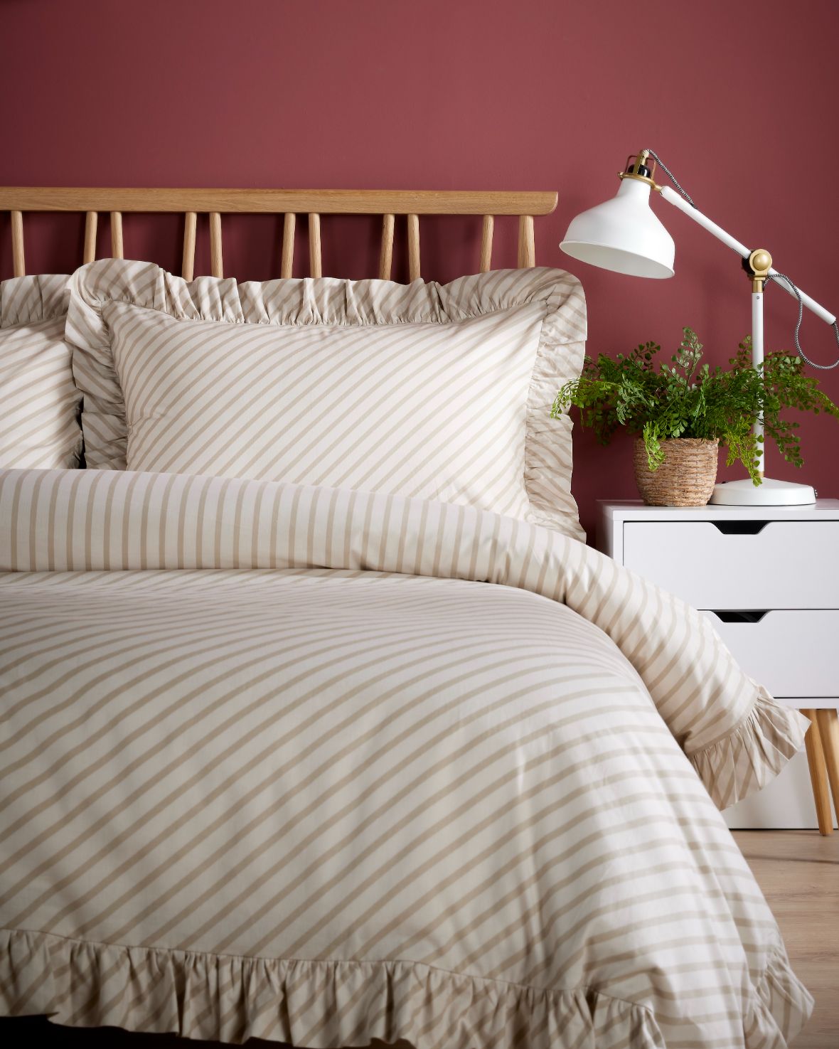 Brown 2024 Stripe Ticking Duvet Cover | Made in USA