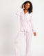 Modal Button Up Long Pyjama Set - Pink