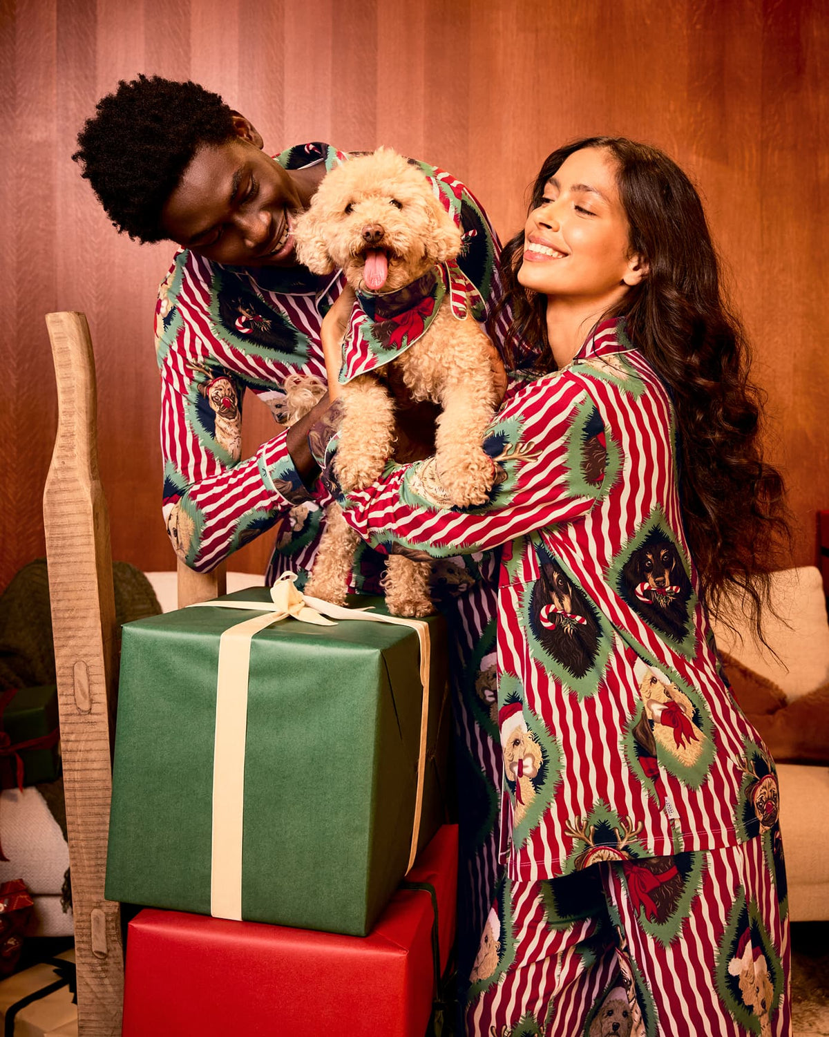 Christmas Chip & Friends Stripe Print Matching Family Pyjamas