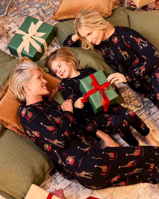 Christmas Giraffe Print Matching Family Pyjamas