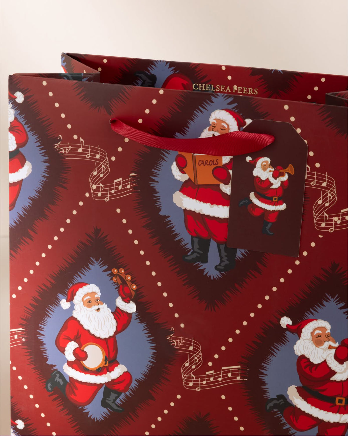 Christmas Santa Songbook Print Gift Bag