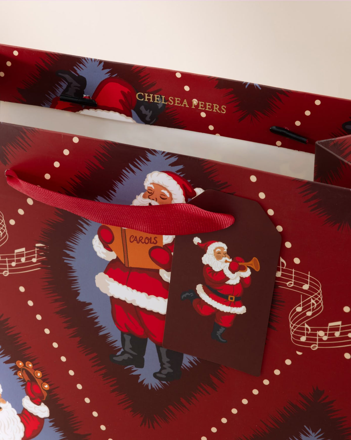 Christmas Santa Songbook Print Gift Bag