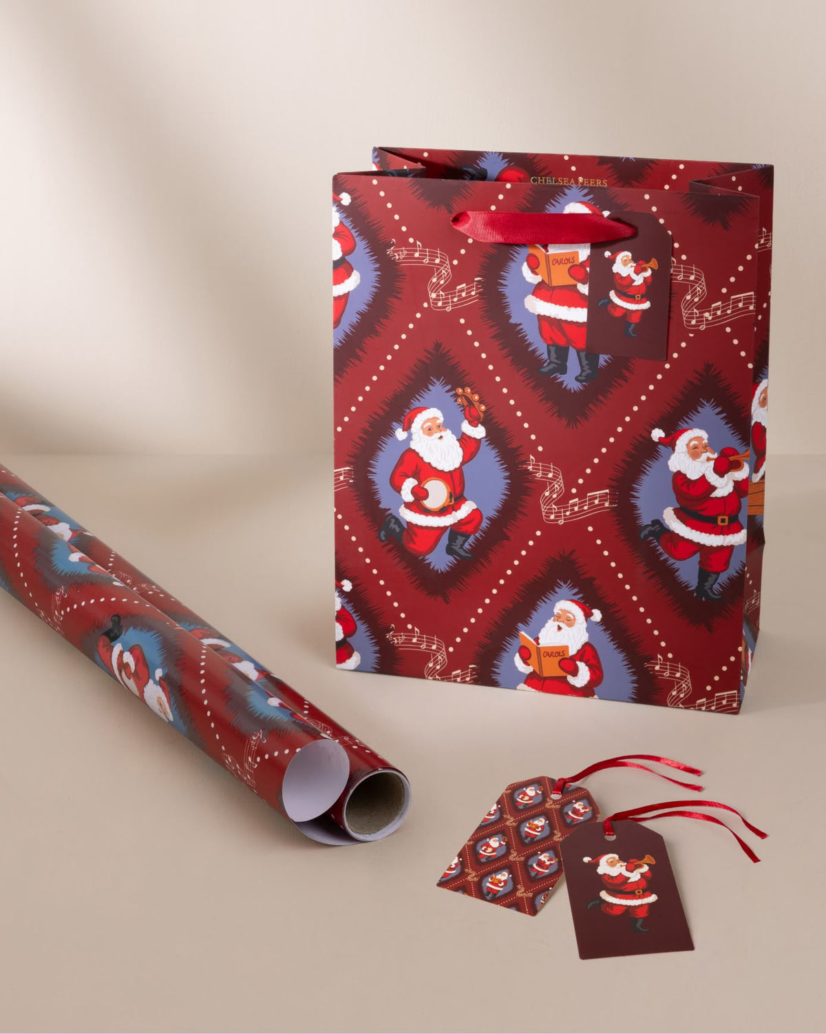 Christmas Santa Songbook Print Gift Bag