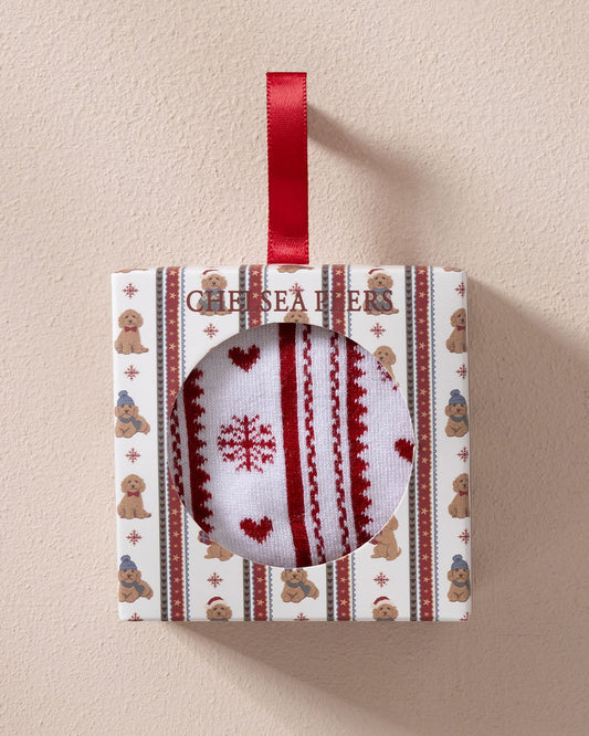 Christmas Chip the Cockapoo Stripe Print Bauble Socks