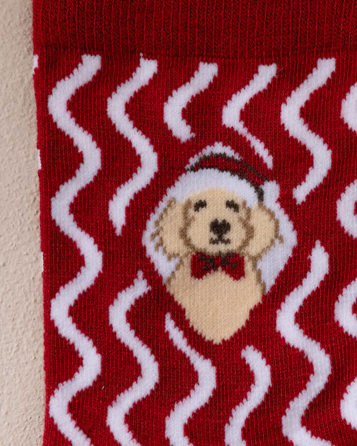 Embroidered Christmas Chip & Friends Stripe Print Bauble Socks