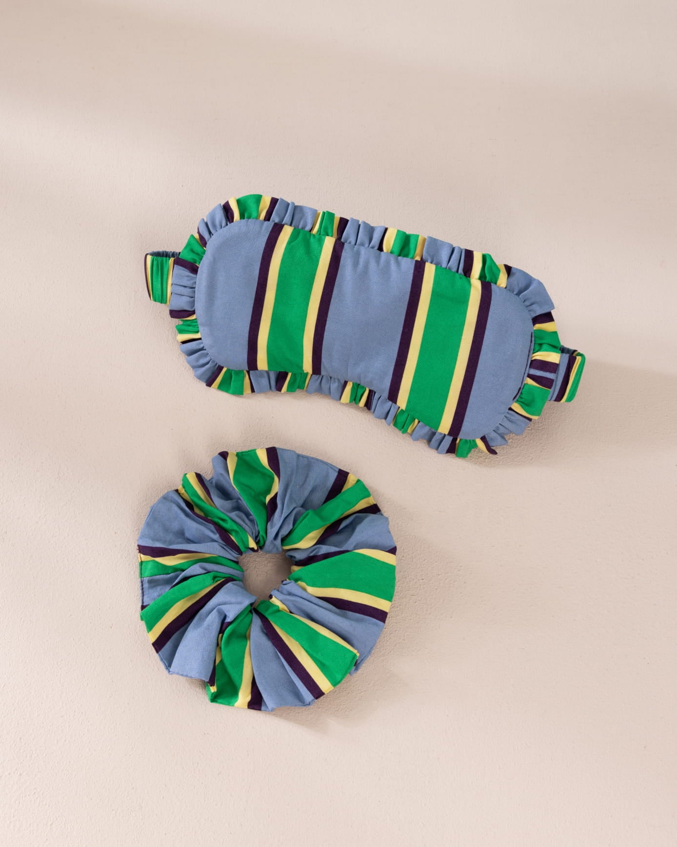 Organic Cotton Jewel Stripe Sleep Mask & Scrunchie Gift Set