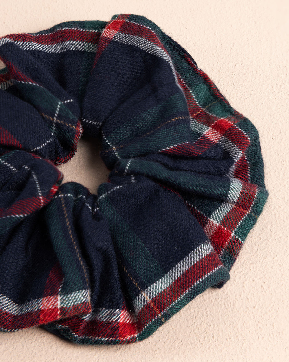 Organic Cotton Contrast Tartan Sleep Mask & Scrunchie Gift Set