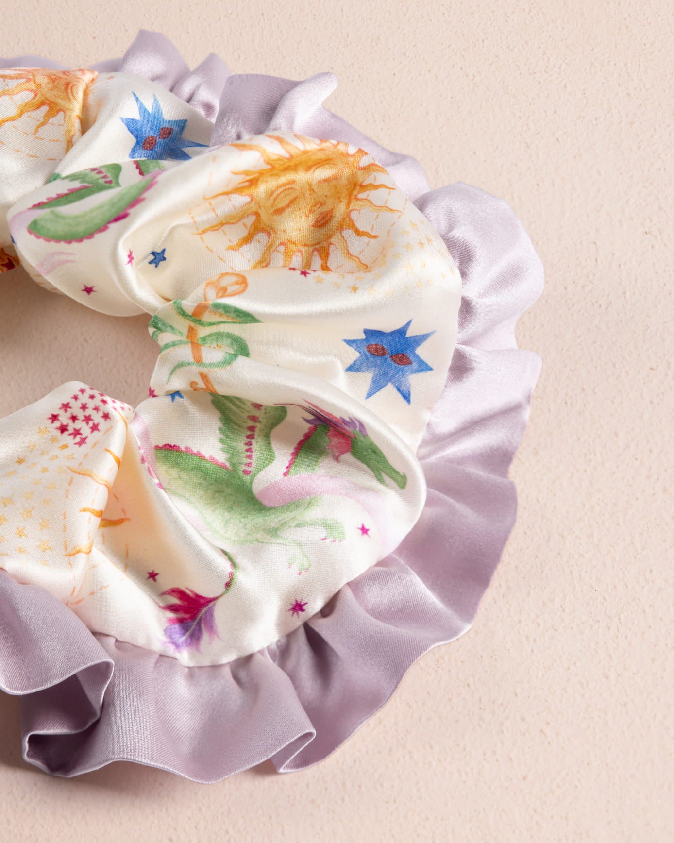 Pure Silk Mythical Dragon Print Sleep Mask & Scrunchie Gift Set