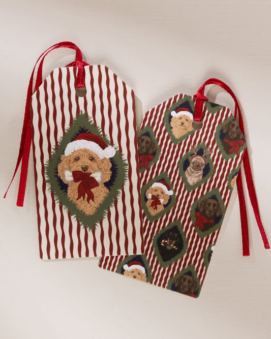 Christmas Chip & Friends Stripe Print Gift Tags 6 Pack