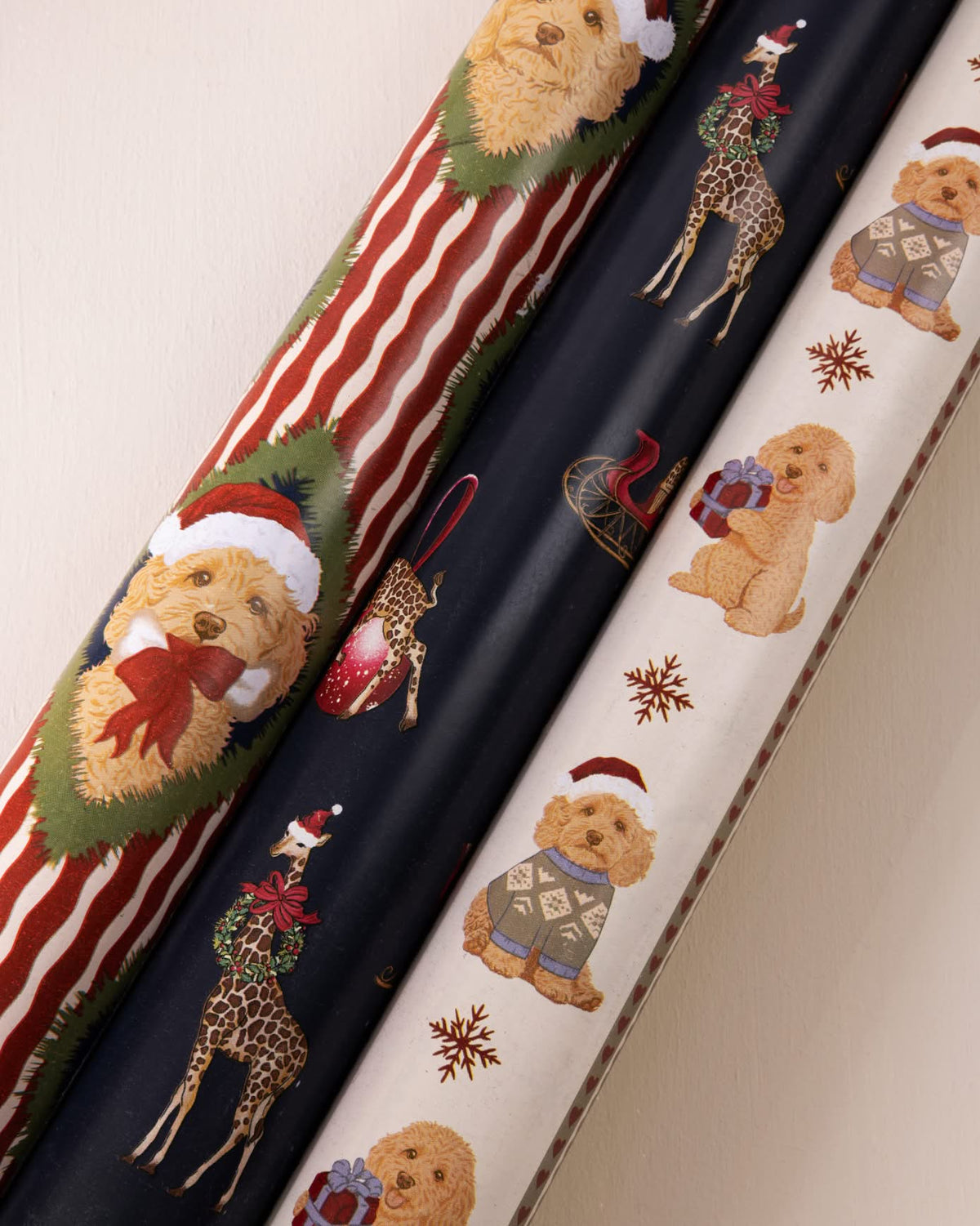 Christmas Animals Wrapping Paper 3 Pack