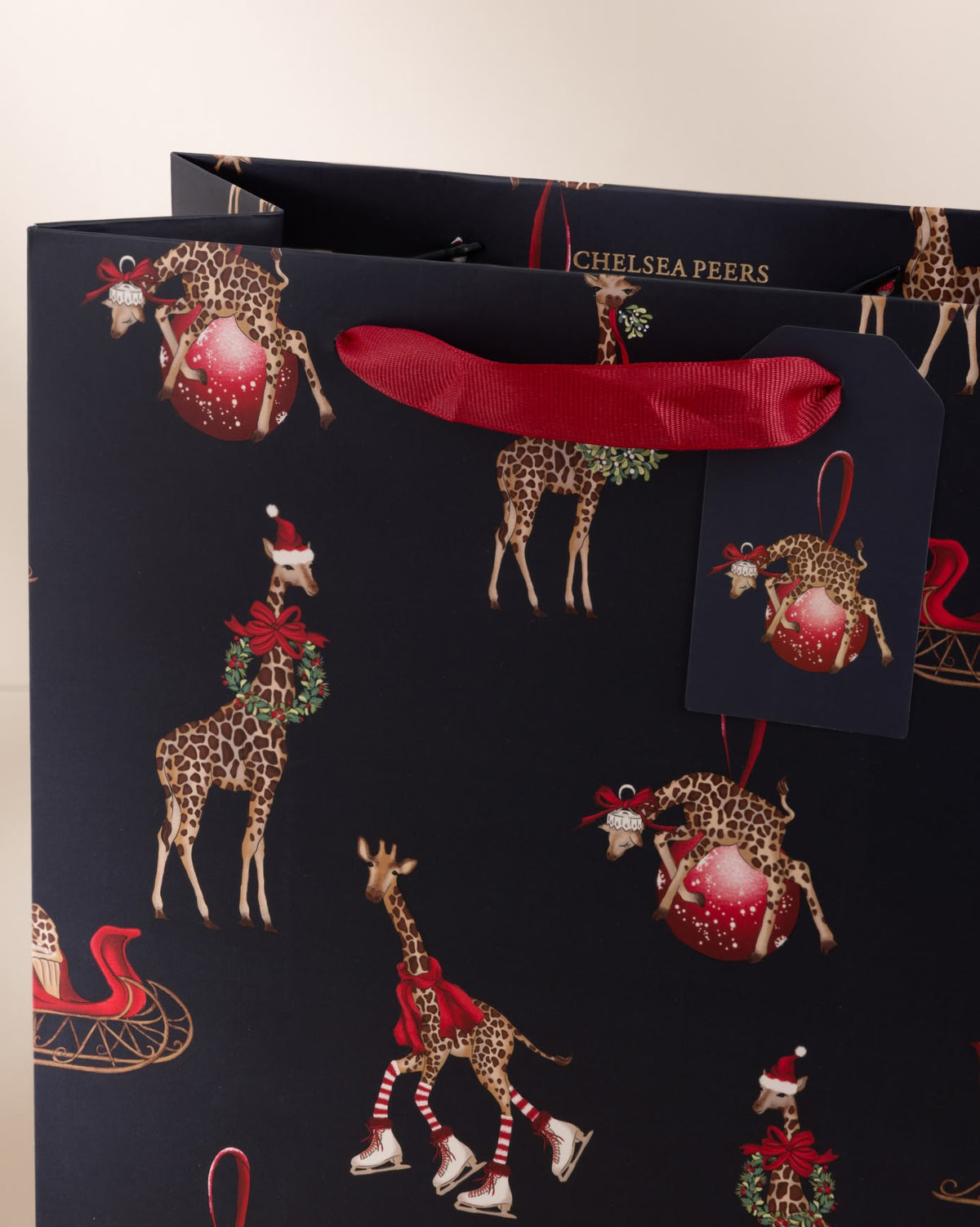 Christmas Giraffe Print Gift Bag 3 Pack