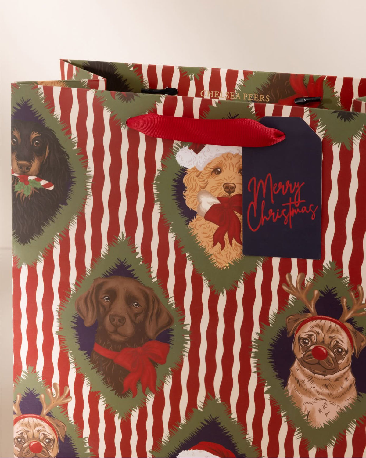 Christmas Chip & Friends Stripe Print Gift Bag 3 Pack