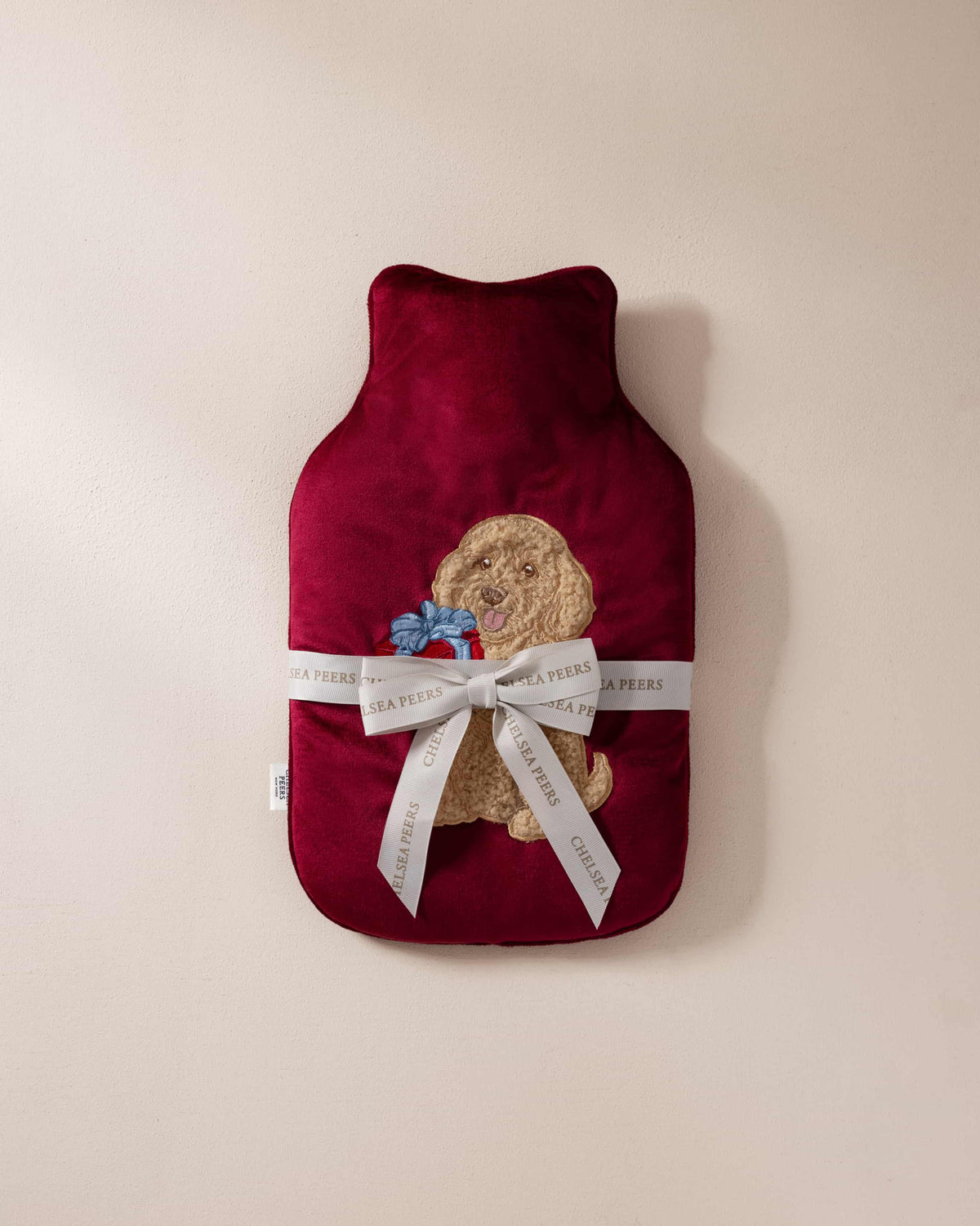 Velvet Embroidered Chip The Cockapoo Hot Water Bottle