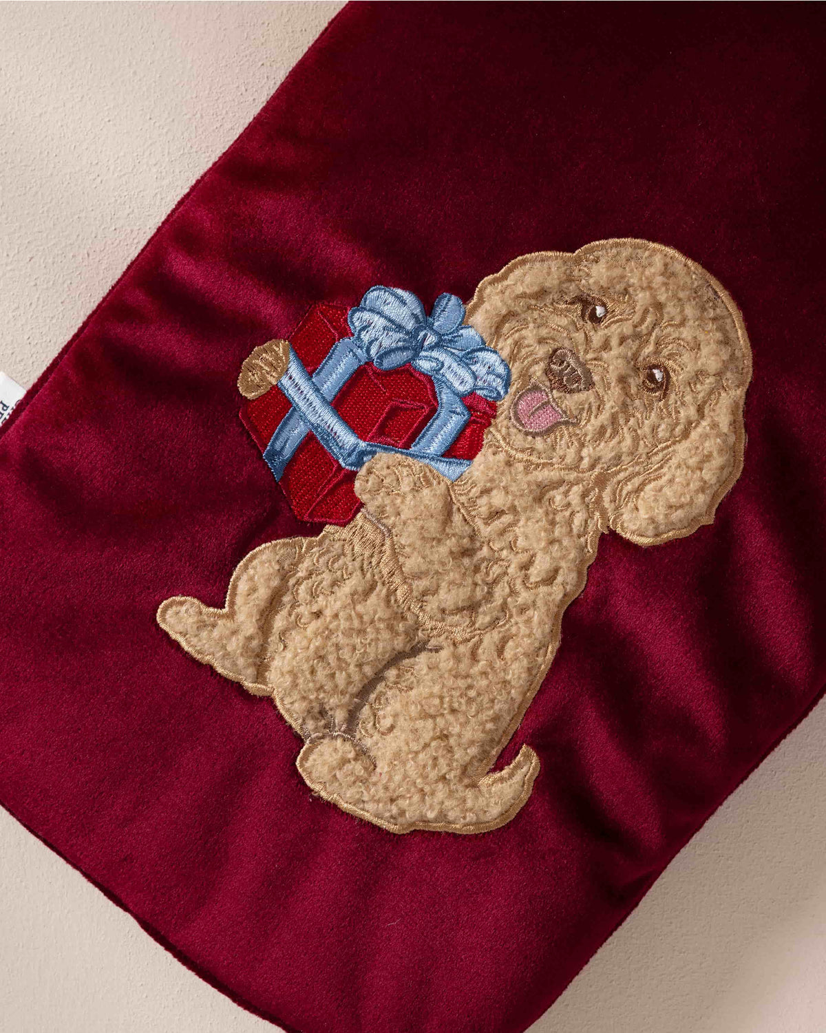 Velvet Embroidered Chip The Cockapoo Hot Water Bottle