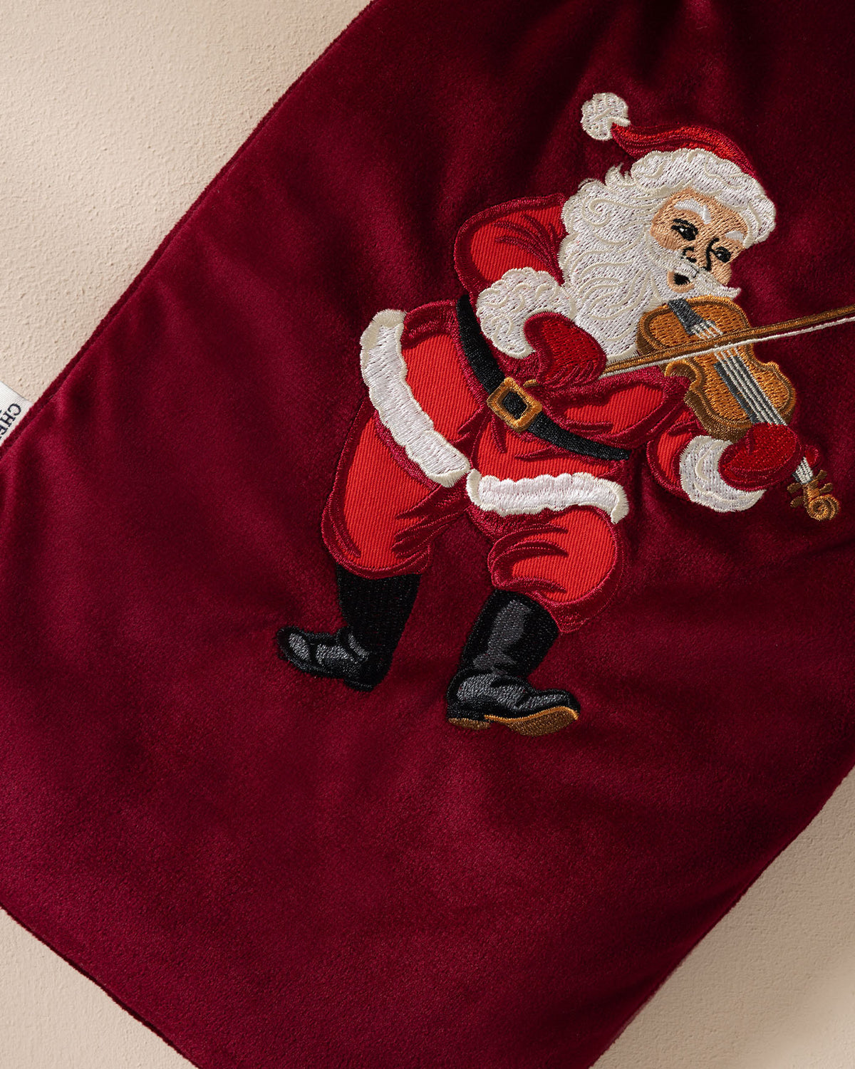 Velvet Embroidered Christmas Musical Santa Hot Water Bottle