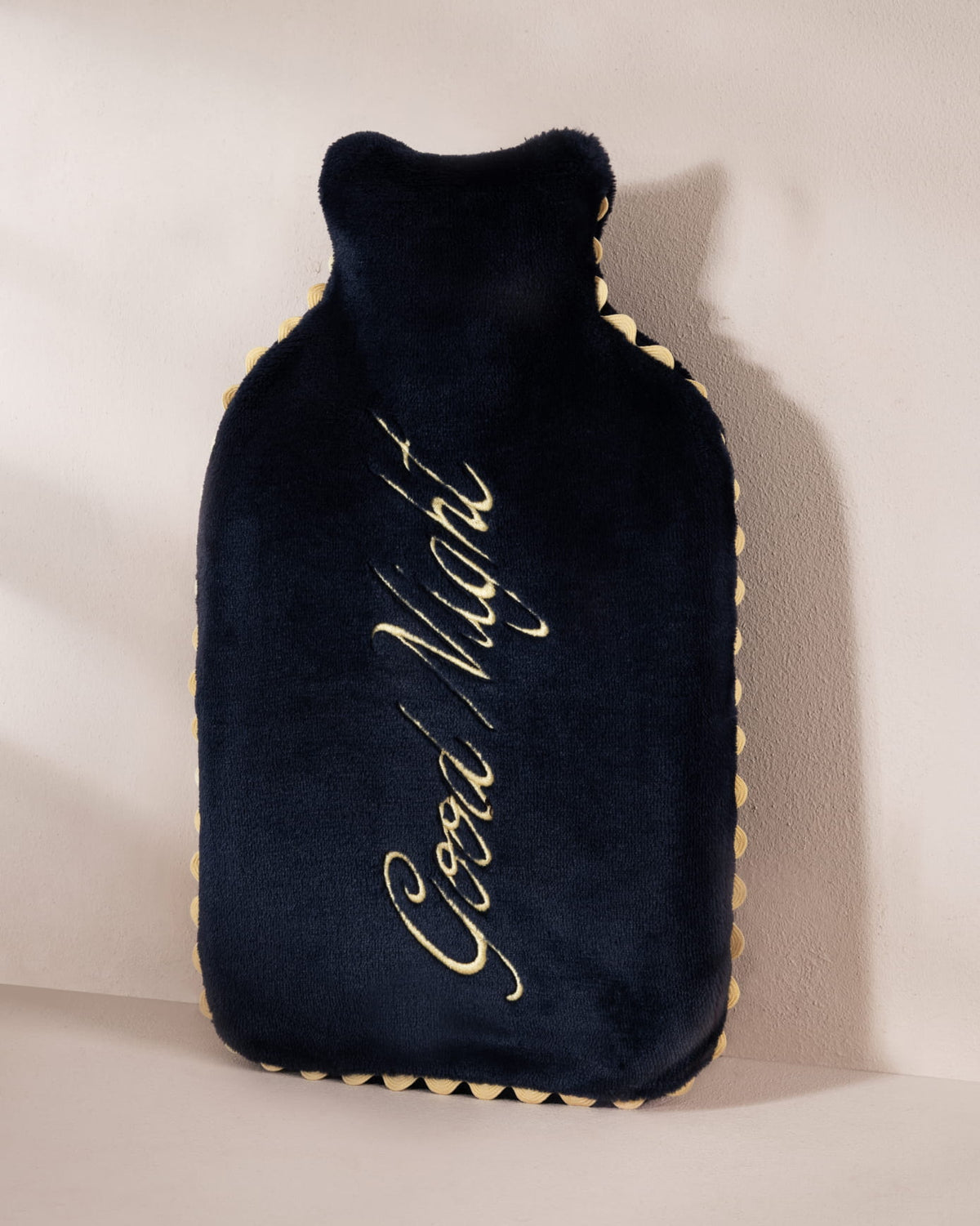 Velvet Embroidered Good Night Hot Water Bottle