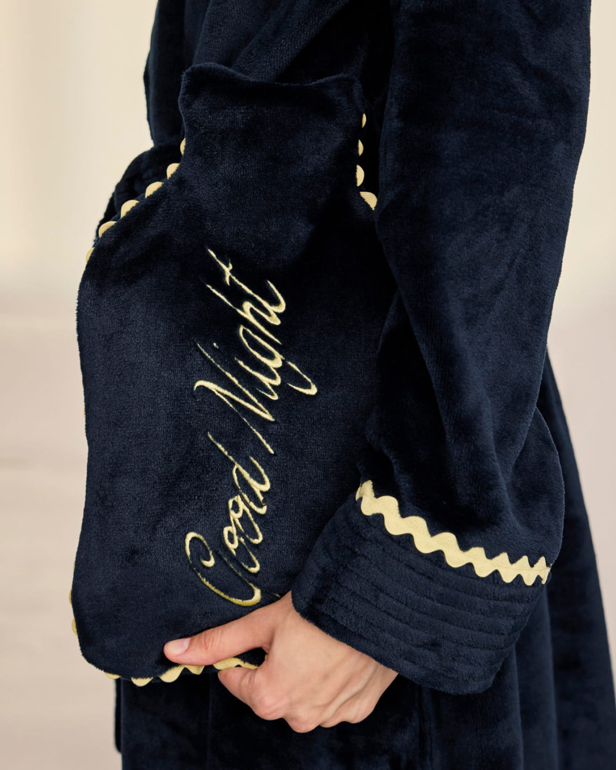 Velvet Embroidered Good Night Hot Water Bottle