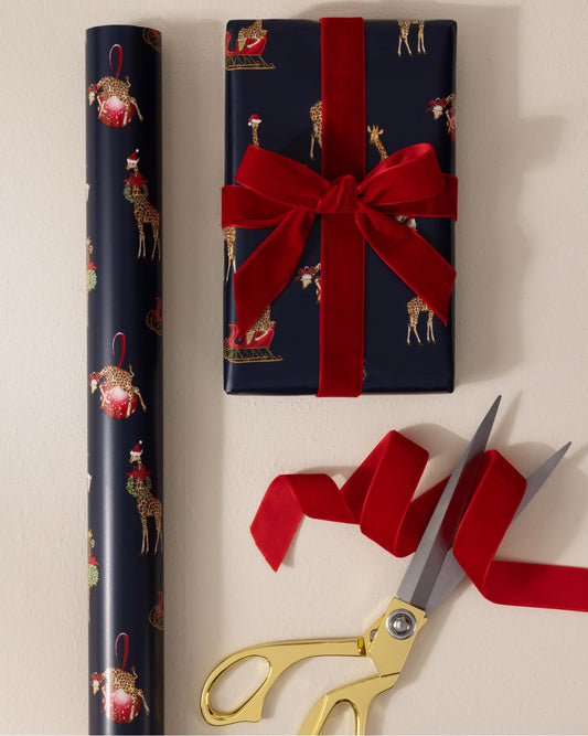 Christmas Giraffe Print Wrapping Paper