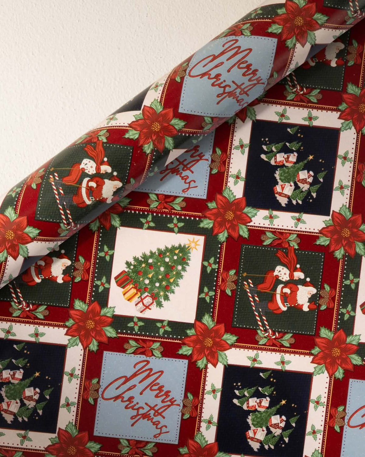 Christmas Patchwork Print Wrapping Paper