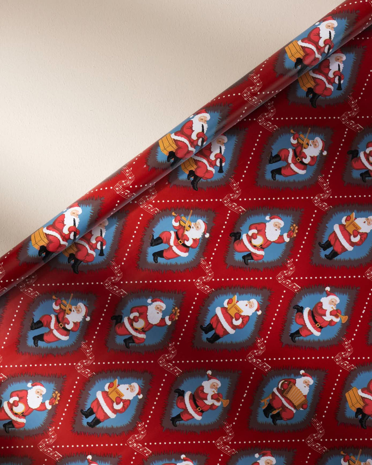 Christmas Santa Songbook Print Wrapping Paper