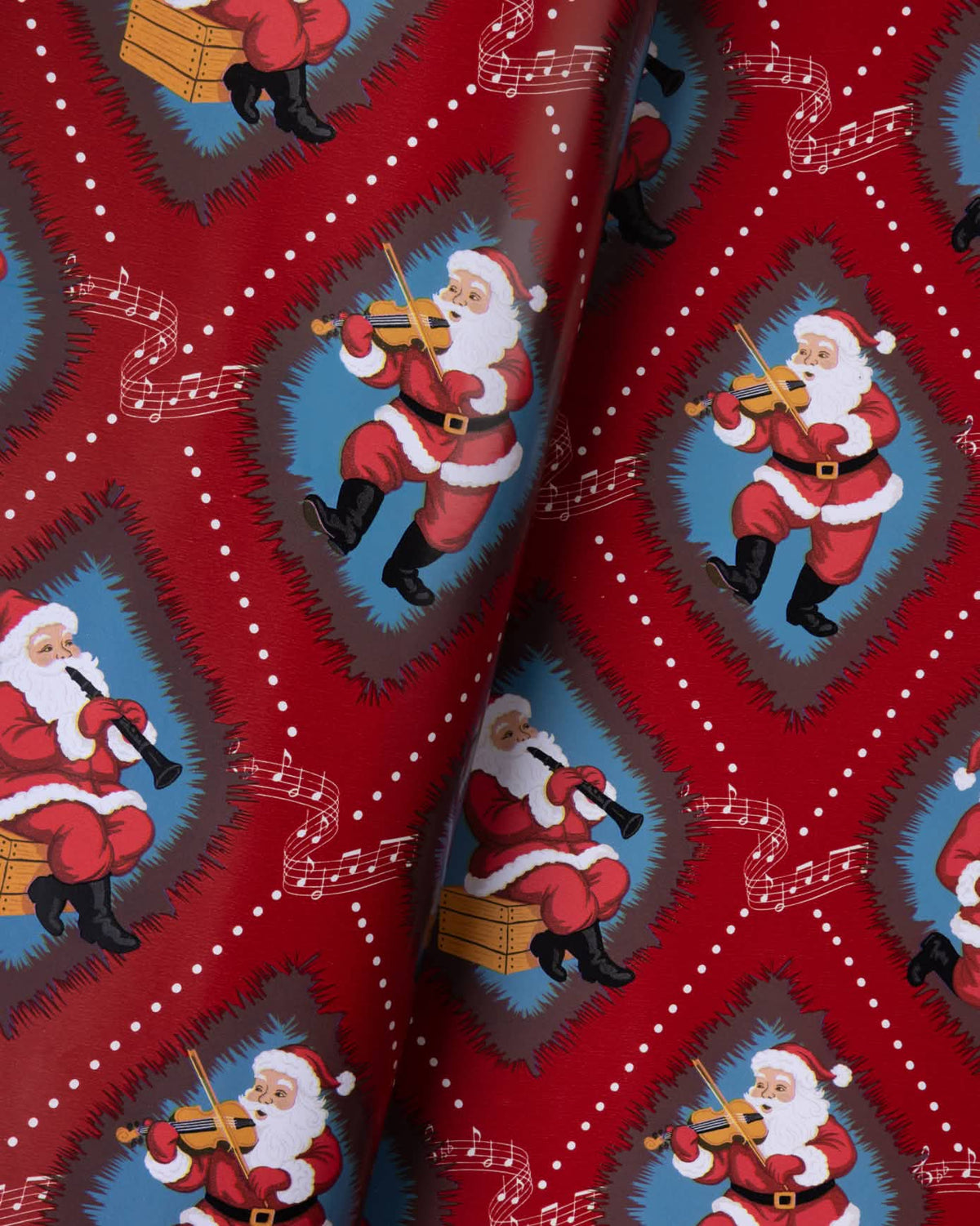 Christmas Santa Songbook Print Wrapping Paper