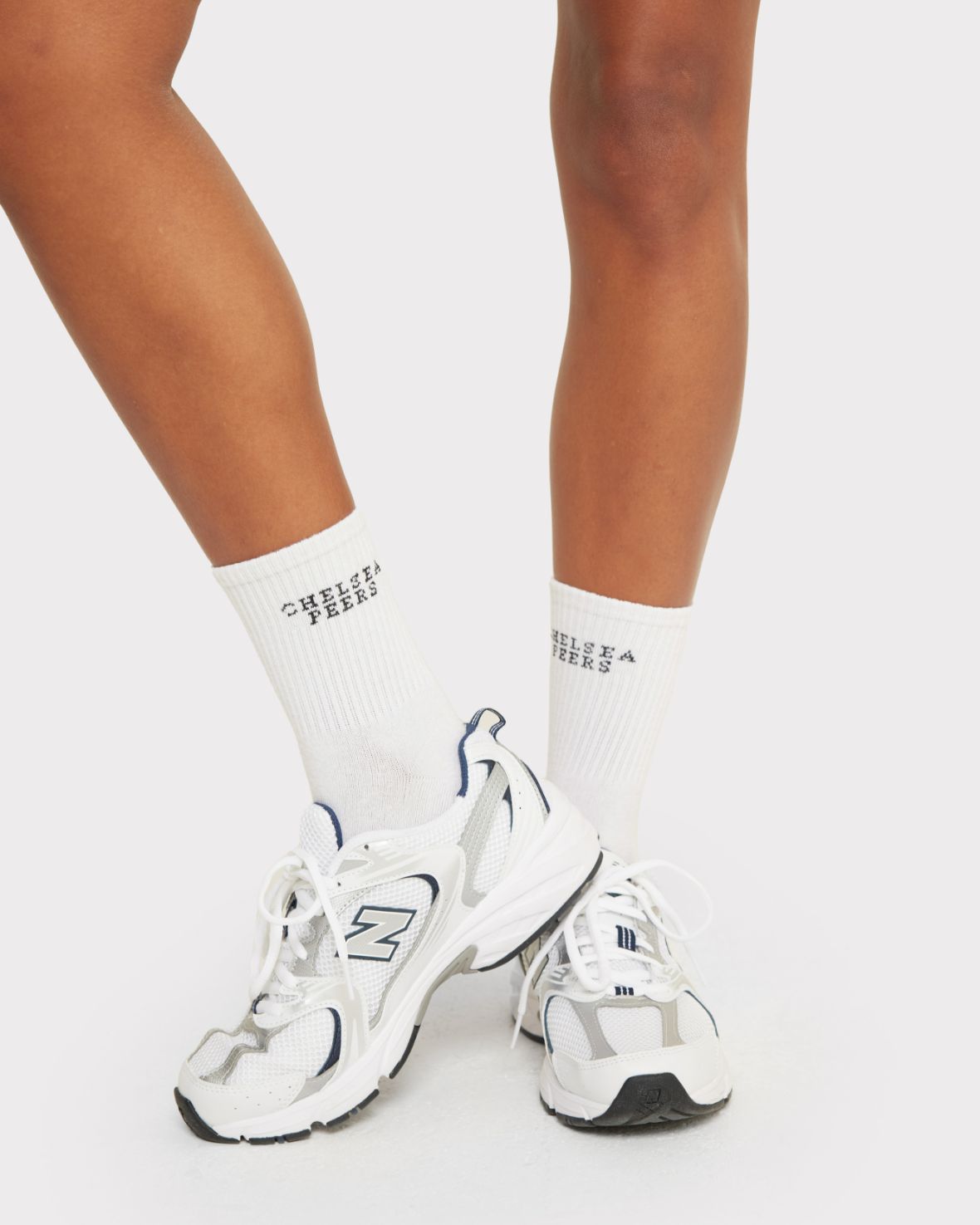 Bamboo Jacquard Logo Crew Socks