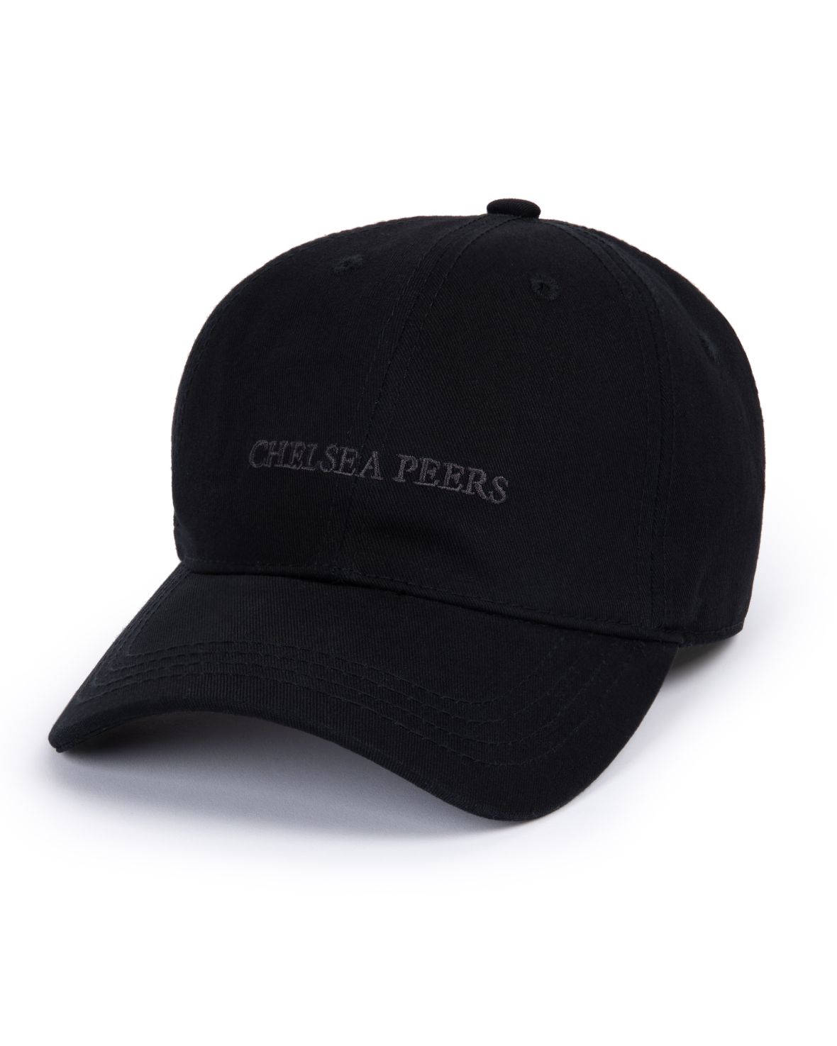 Cotton Twill Logo Embroidered Baseball Cap - Black